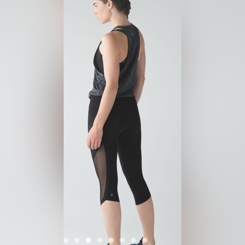 Lululemon Athletica Black Speed Up Crop Mesh Leggings